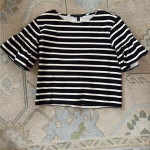 J. Crew Black and White Striped Blouse